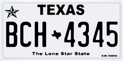 TX license plate BCH4345