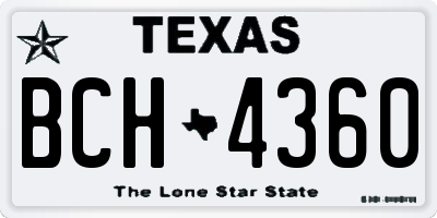 TX license plate BCH4360