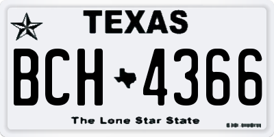 TX license plate BCH4366