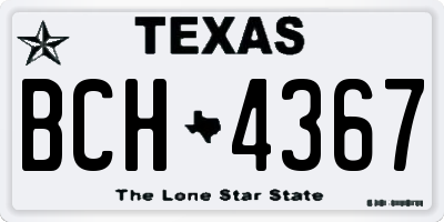 TX license plate BCH4367
