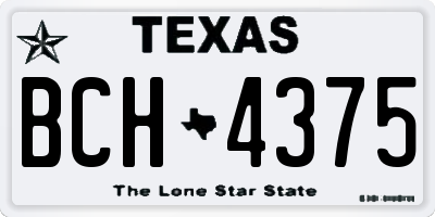 TX license plate BCH4375