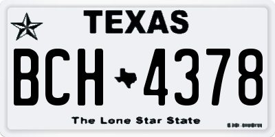 TX license plate BCH4378