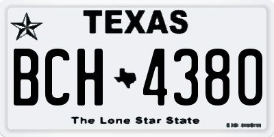 TX license plate BCH4380