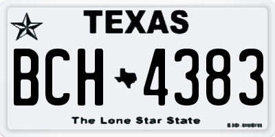 TX license plate BCH4383