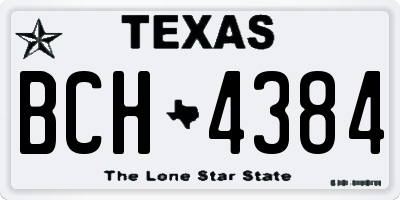 TX license plate BCH4384
