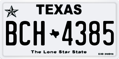 TX license plate BCH4385