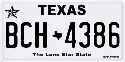 TX license plate BCH4386