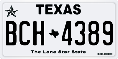 TX license plate BCH4389