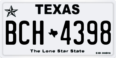 TX license plate BCH4398