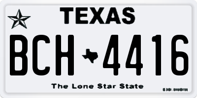 TX license plate BCH4416