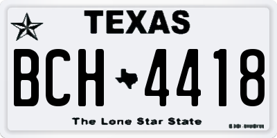 TX license plate BCH4418