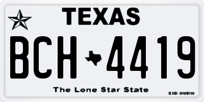 TX license plate BCH4419