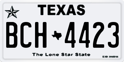 TX license plate BCH4423