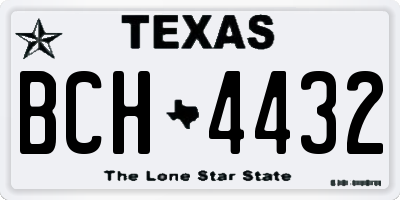 TX license plate BCH4432