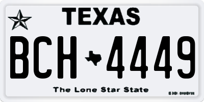 TX license plate BCH4449