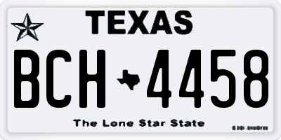 TX license plate BCH4458