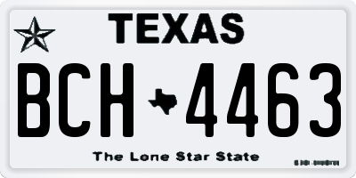 TX license plate BCH4463