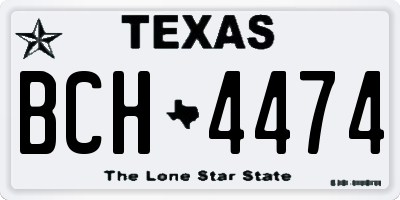 TX license plate BCH4474