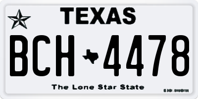 TX license plate BCH4478