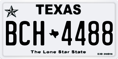 TX license plate BCH4488