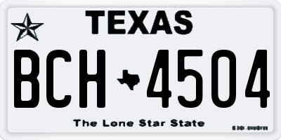 TX license plate BCH4504