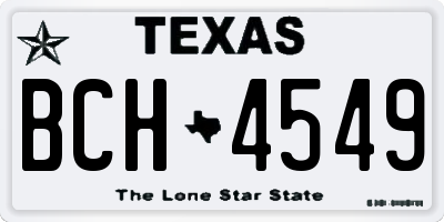 TX license plate BCH4549