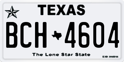 TX license plate BCH4604