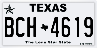 TX license plate BCH4619