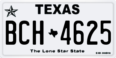 TX license plate BCH4625