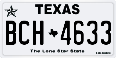 TX license plate BCH4633