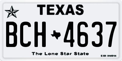TX license plate BCH4637