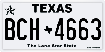 TX license plate BCH4663