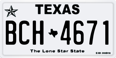 TX license plate BCH4671
