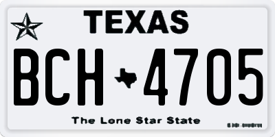 TX license plate BCH4705