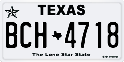 TX license plate BCH4718