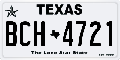 TX license plate BCH4721