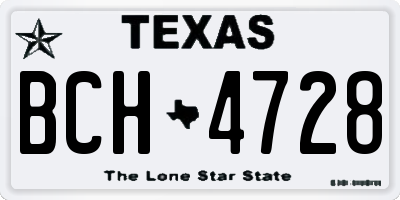TX license plate BCH4728