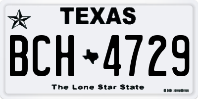 TX license plate BCH4729