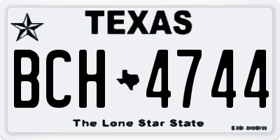TX license plate BCH4744