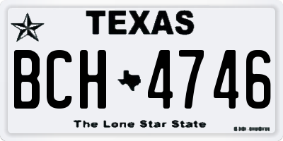 TX license plate BCH4746