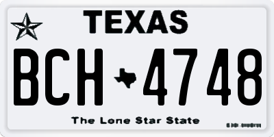 TX license plate BCH4748