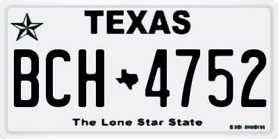 TX license plate BCH4752
