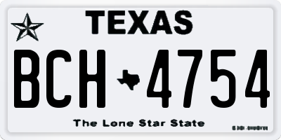 TX license plate BCH4754