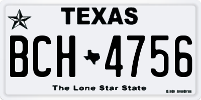 TX license plate BCH4756