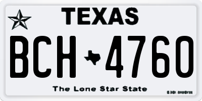 TX license plate BCH4760