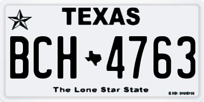 TX license plate BCH4763