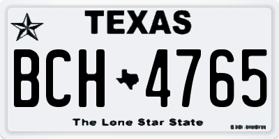 TX license plate BCH4765