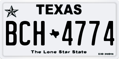 TX license plate BCH4774