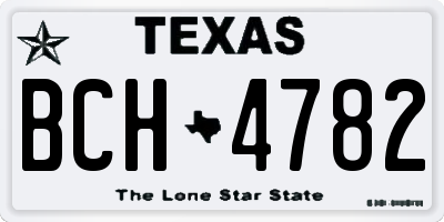 TX license plate BCH4782