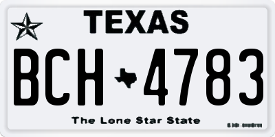 TX license plate BCH4783